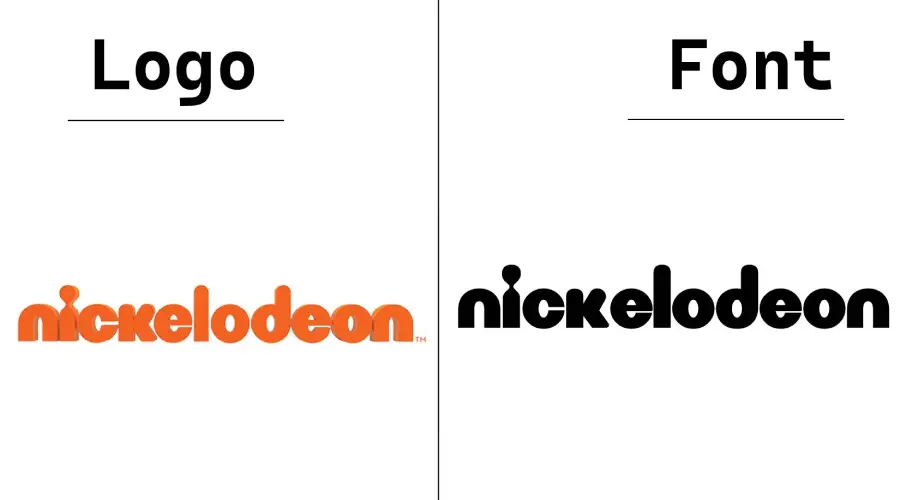 Nickelodeon Logo vs New Light Bulb Font similar example