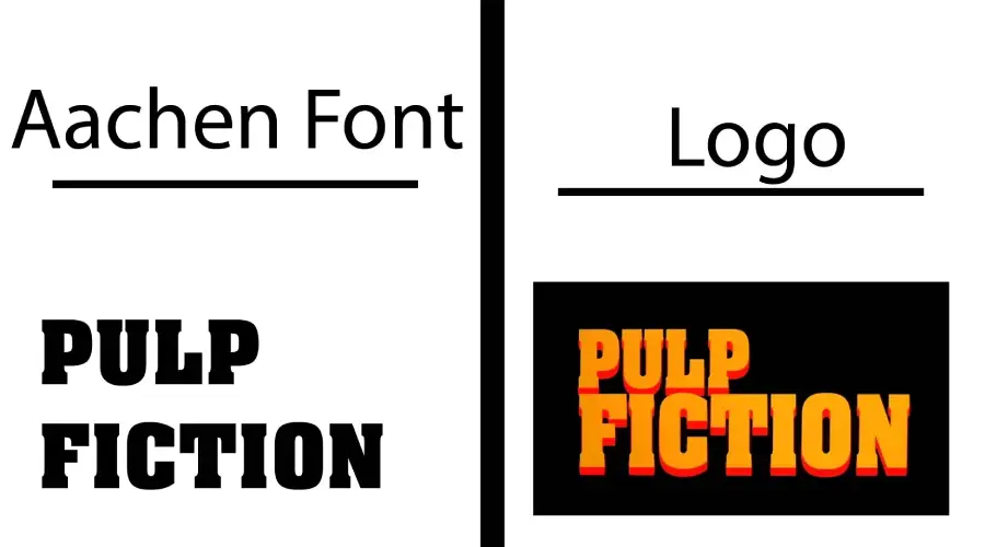 Pulp Fiction Movie Logo vs Aachen font similarity example