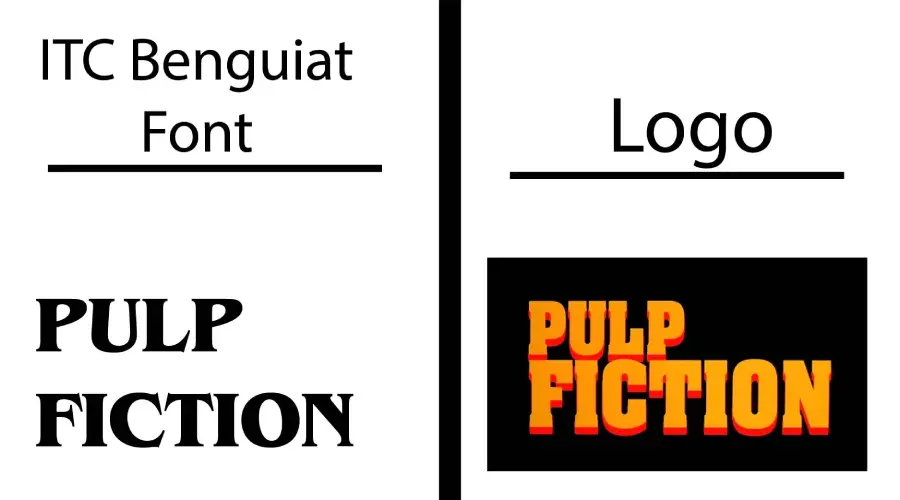Pulp Fiction Movie Logo vs ITC Benguiat font similarity example