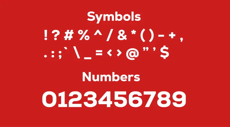 Nexa Font Symbols