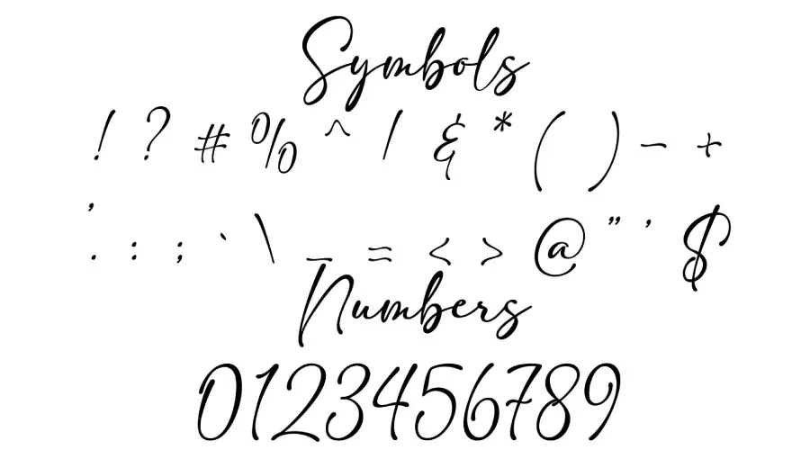 Adelia font Symbols View