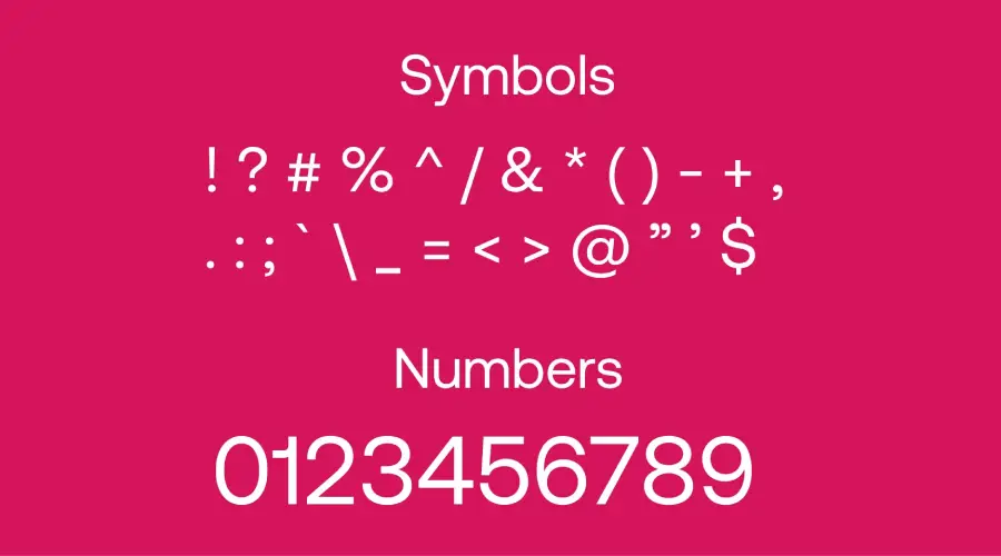 Aeonik Font Symbols View