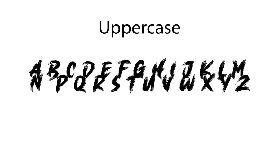 Brush king Font Characters