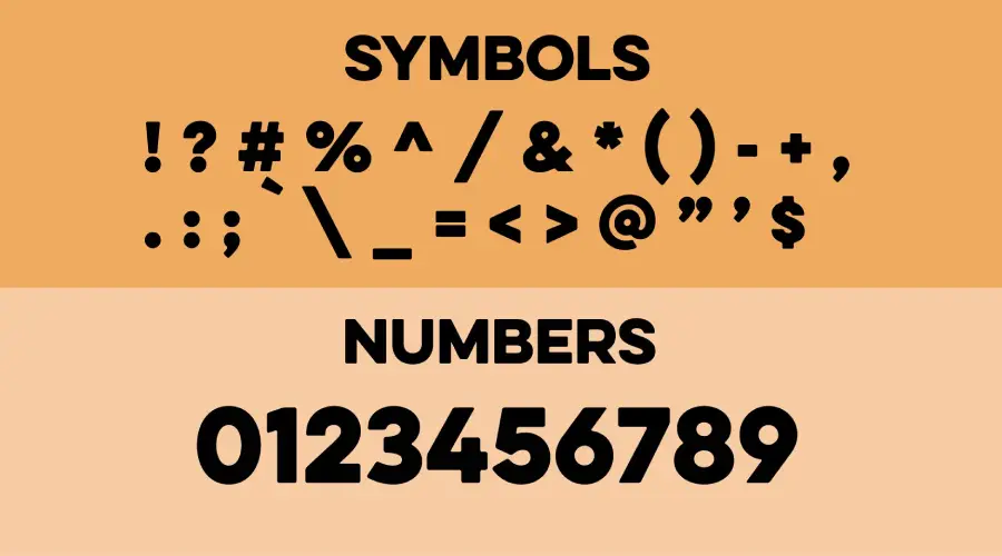 Eveleth Clean Font Symbols View