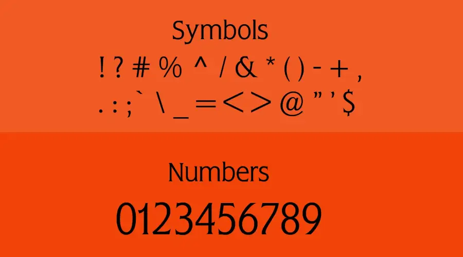 Flange BQ Font Symbols