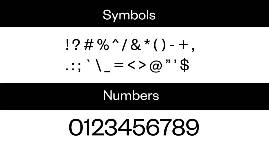 Founders Grotesque Font Symbols