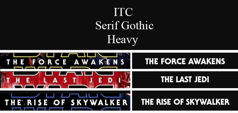 ITC SERIF GOTHIC HEAVY STAR WARS