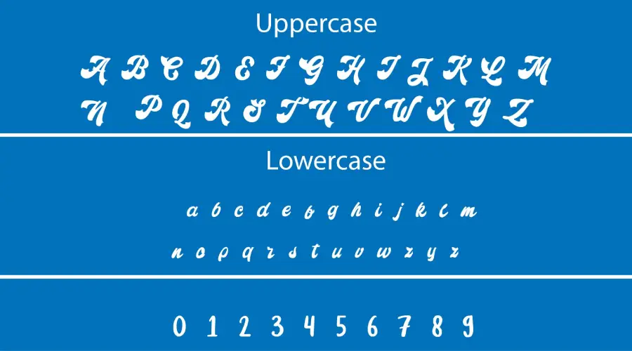 Retroholic Font characters view