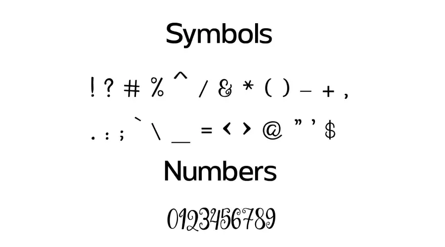 Saldina Font Symbols