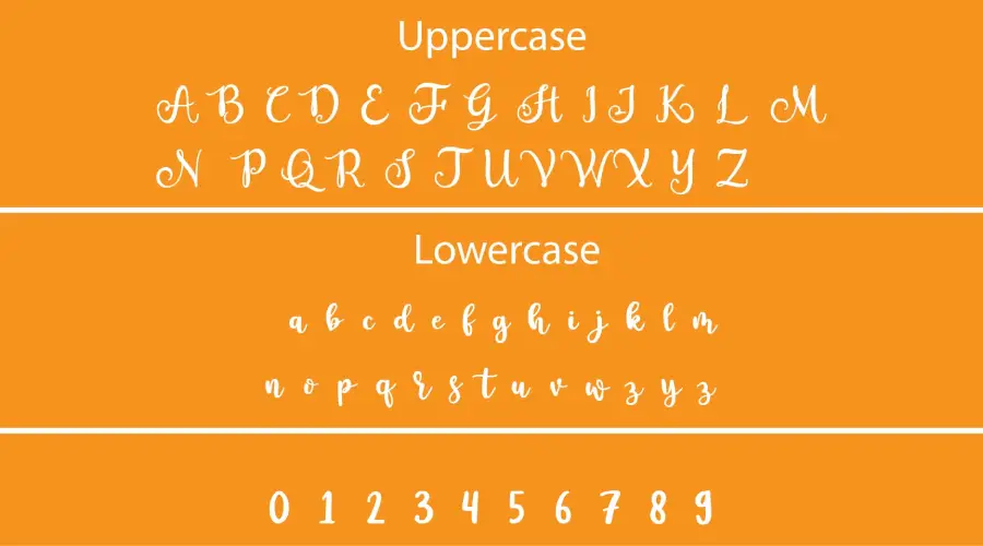 Shalma Font Characters and Symbols View