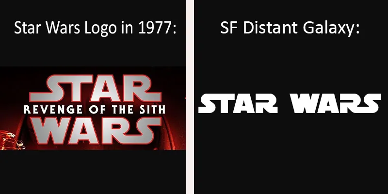 Star Wars Font and SF Distant Galaxy