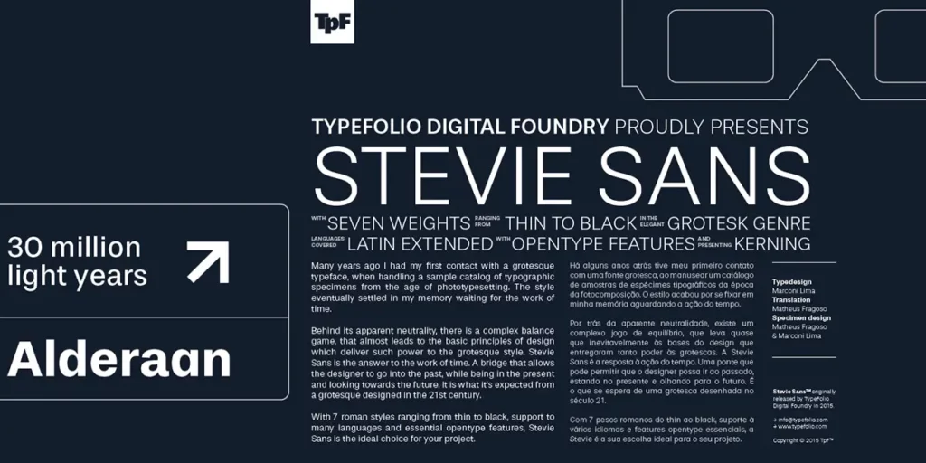 Stevie Sans font in text