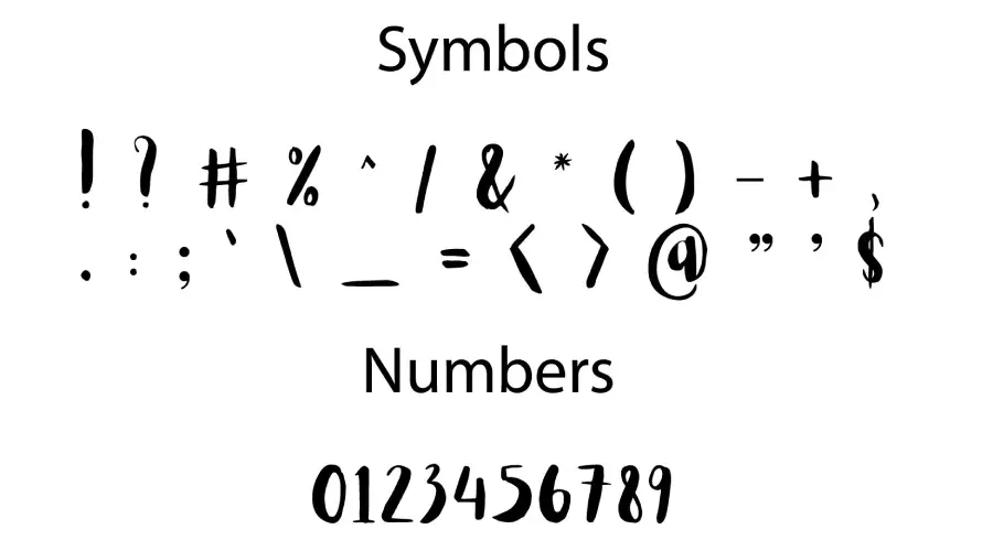 Aloja Font Symbols View