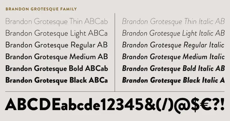 Brandon Grotesque Font Family