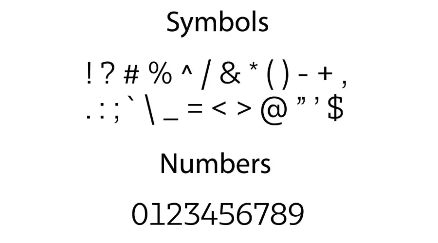 Bw Glenn Font Symbols View