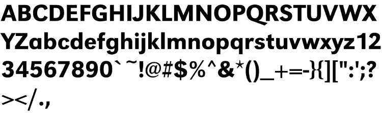Grotesk Medium Font Character Map