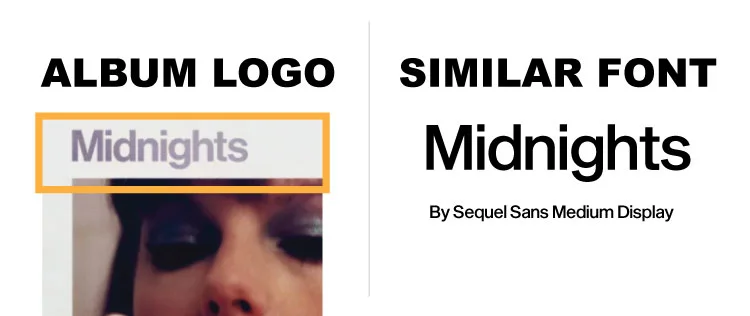 Midnights Logo vs Sequel Sans Medium Display font