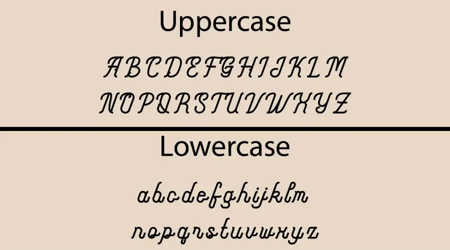 Monoline Fighter Font Characters View