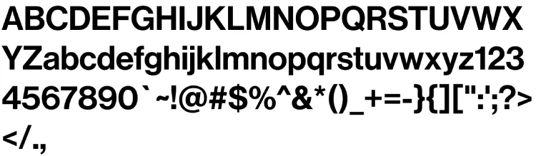 Neue Haas Grotesk Display Medium Font Character Map