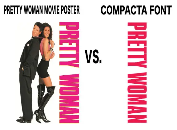 Pretty Woman Font From Poster vs Compacta font