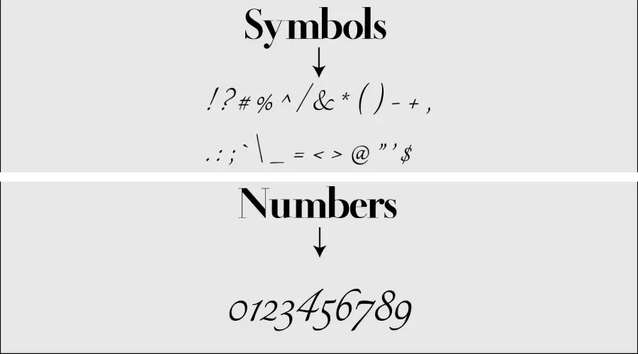 Tangerine Font Symbol
