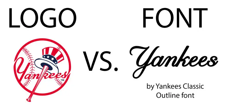 Yankees font logo vs yankees classic font