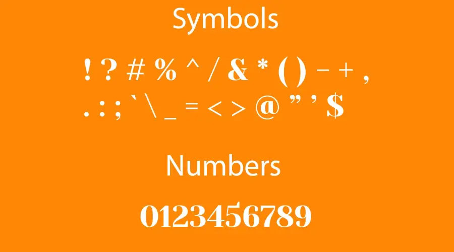 Yeseva One Font Symbols