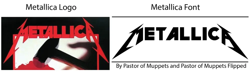 Metallica Logo vs Pastor of Muppets font
