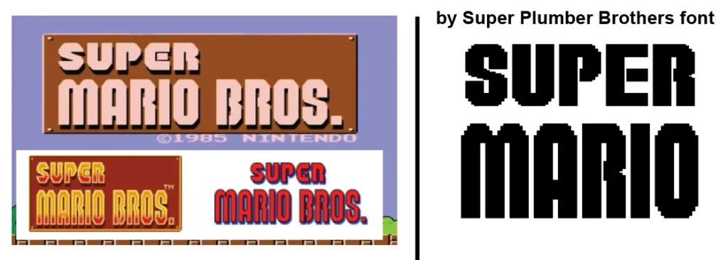 Super Plumber Brothers Font vs Super Mario Bros Original Logo