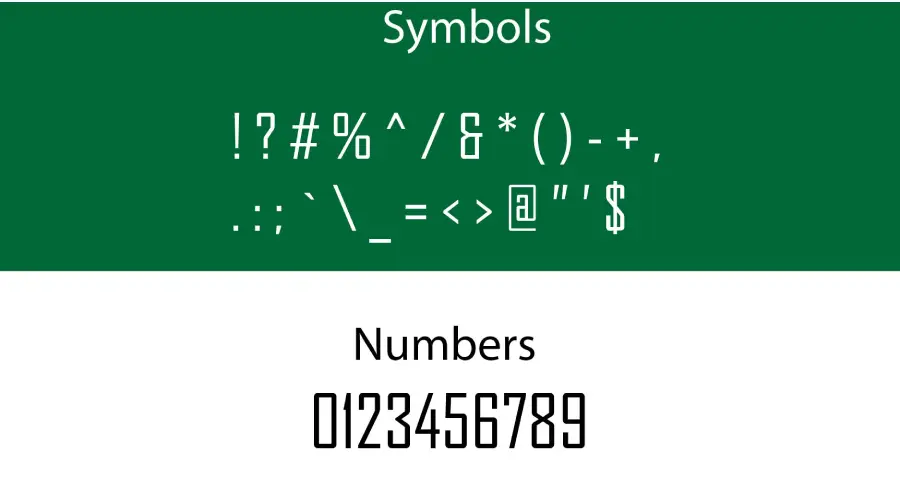 Agency FB Font Symbols View