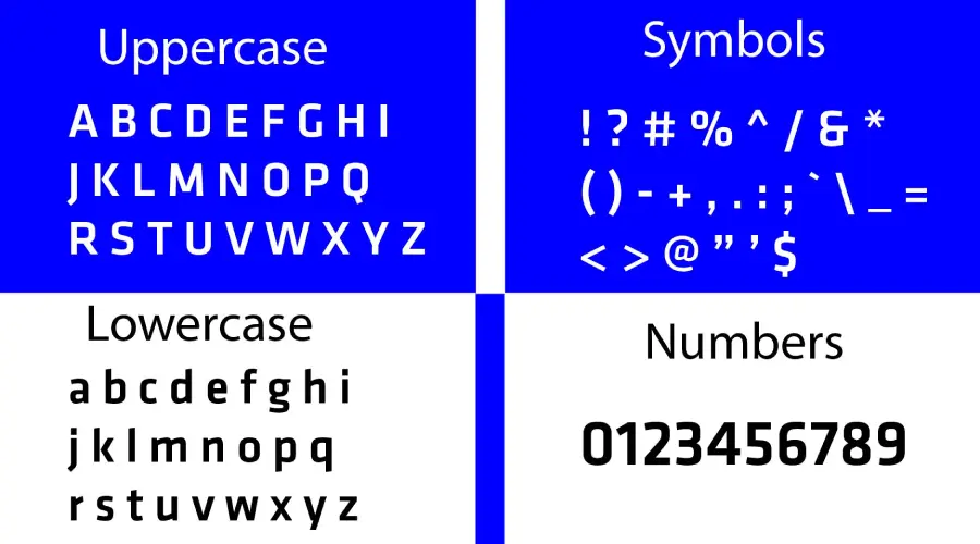 Klavika Font Characters and Symbols View