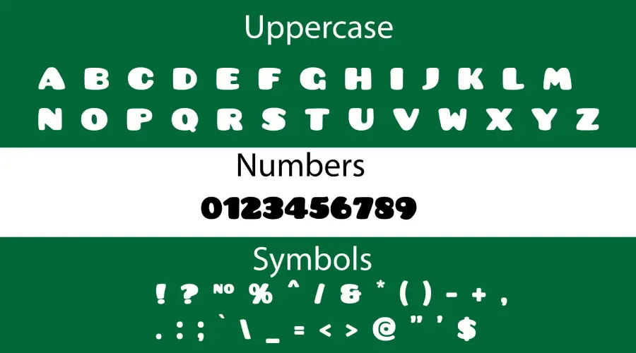 Pusab Font Characters and Symbols View