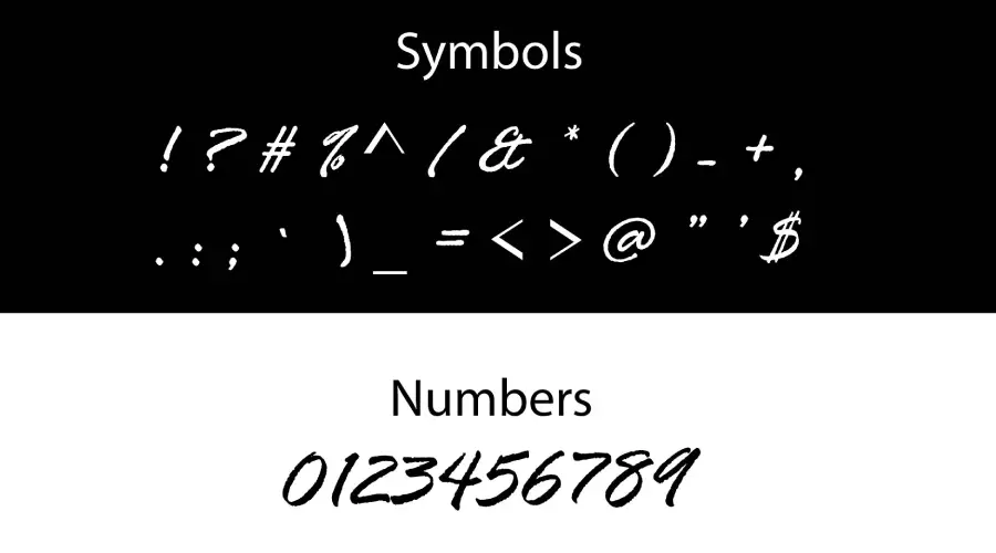 Rage Italic Font Symbols