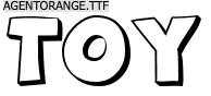 The Agenet Orange font is similar to the Toy Story movie logo word Toy