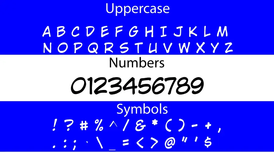 Wild Words Font Characters and Symbols View