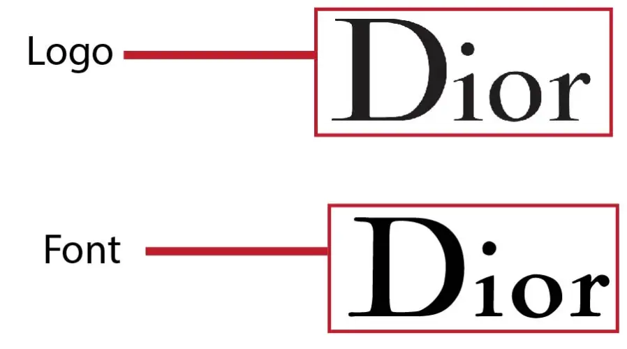 Dior logo vs Opti Naval Regular Font similarity Example