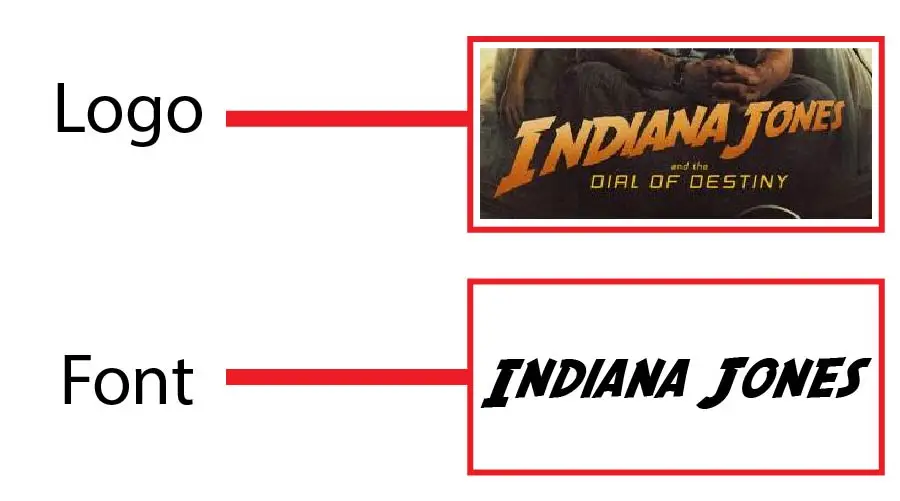 Indiana Jones Logo vs SF Fedora Font Similarity Example