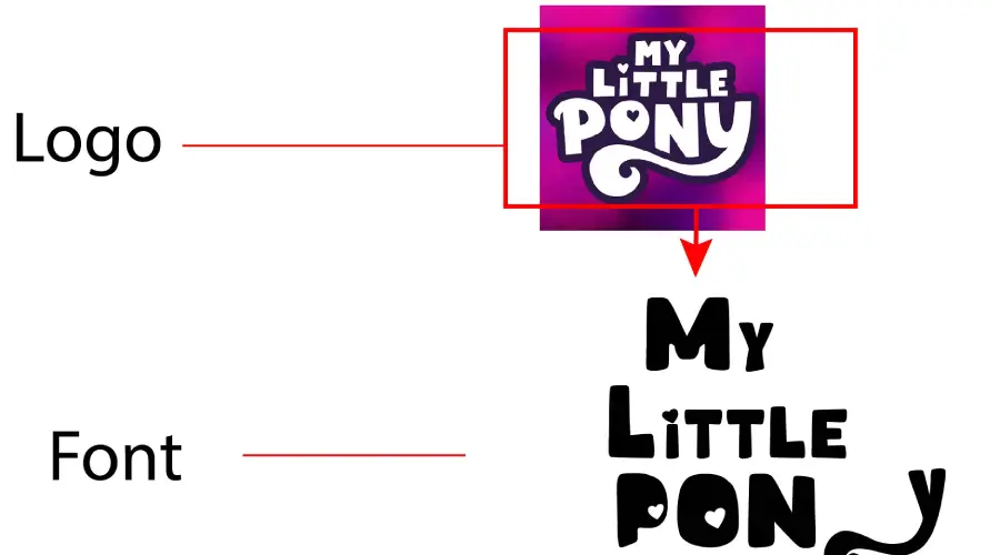 My Little Pony Logo vs My Little Pony Font Similarity Example