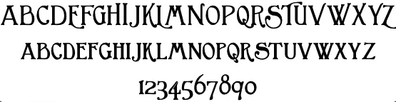 Bromwich Alt font Character Map