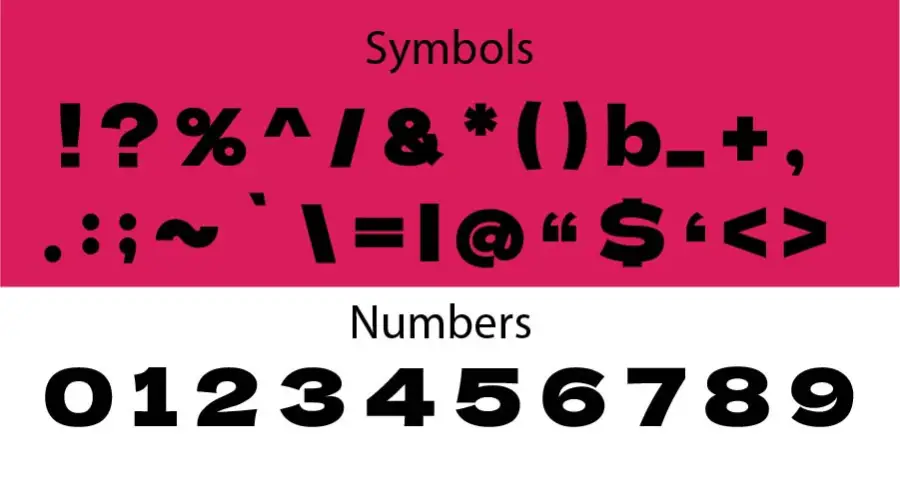 Dela Gothic One Font Symbol View