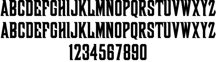 Wood Block CG Regular Font Characters