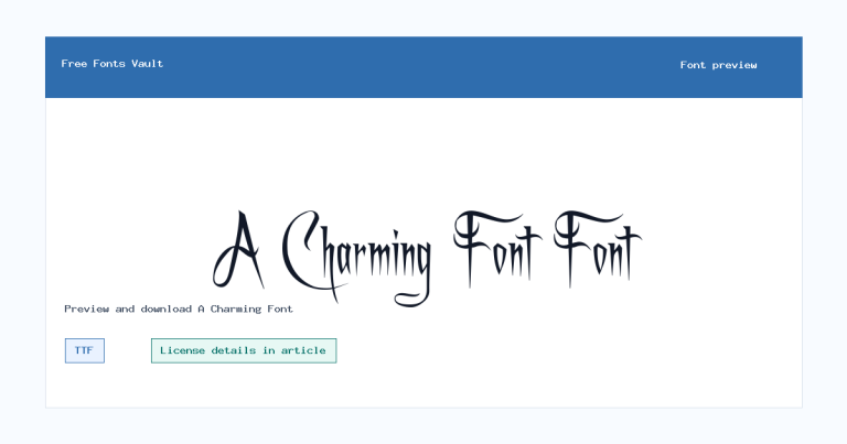 A Charming Font font preview