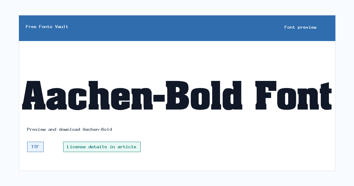 Aachen-Bold font preview showing the family name