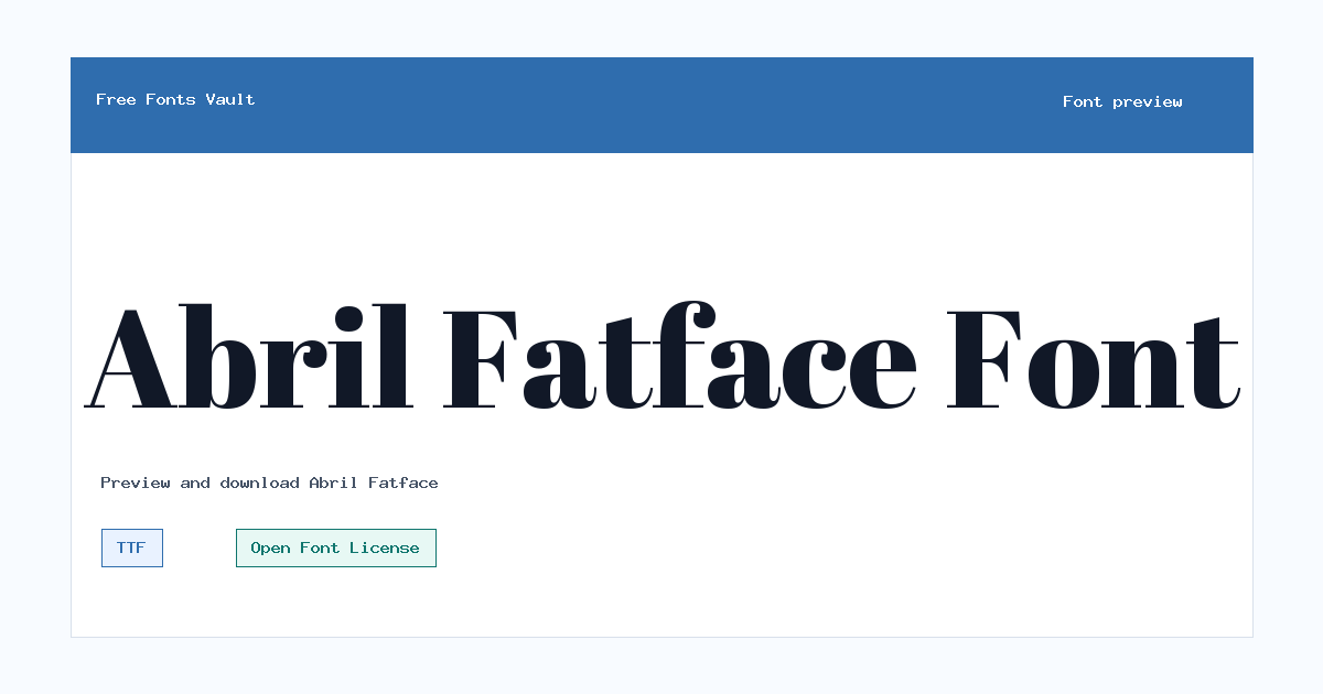 Abril Fatface font preview showing the family name