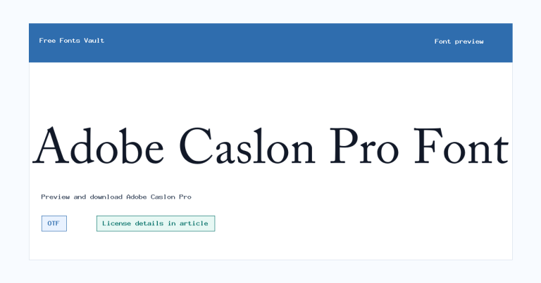 Adobe Caslon Pro font preview