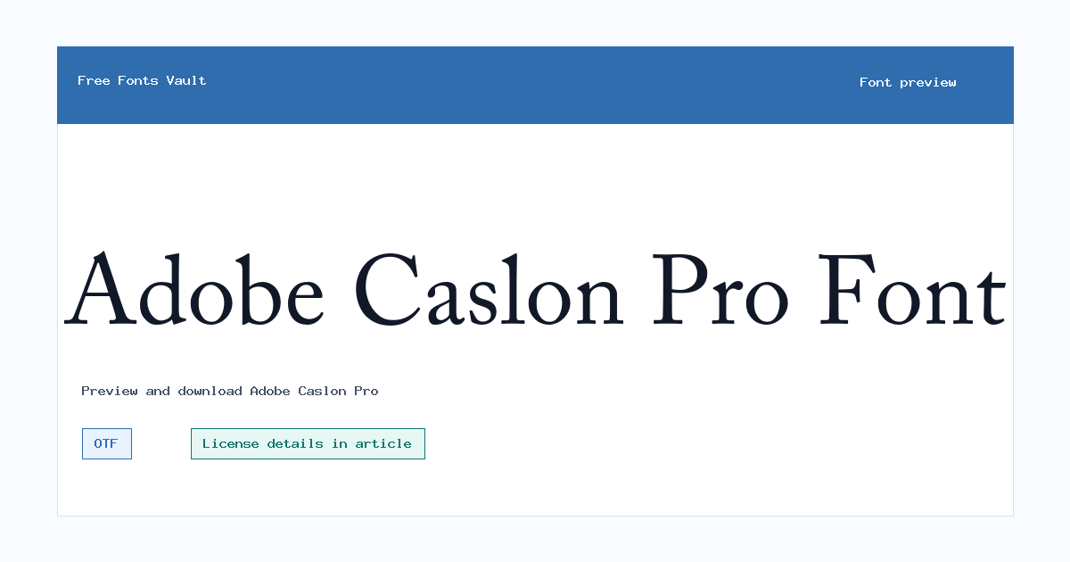 Adobe Caslon Pro font preview showing the family name