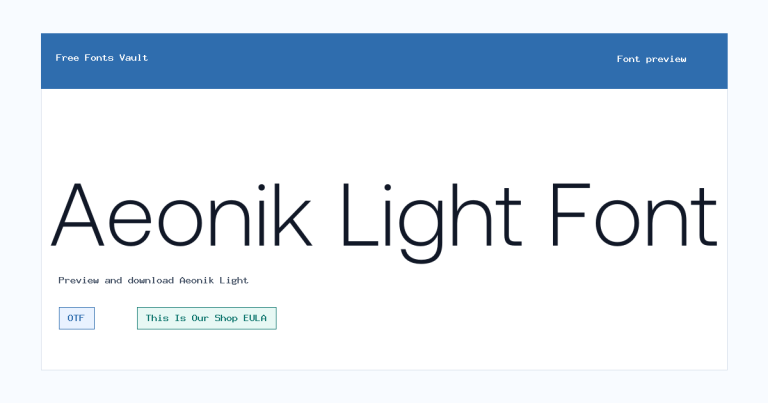 Aeonik Light font preview