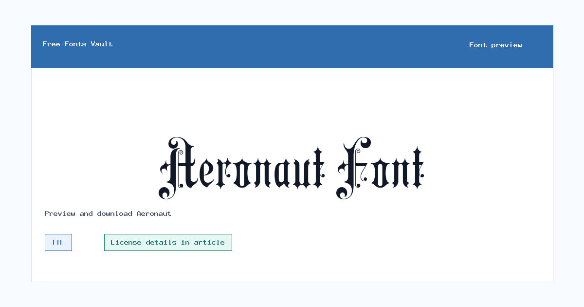 Aeronaut font preview showing the family name