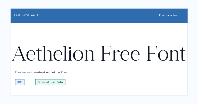 Aethelion Free font preview