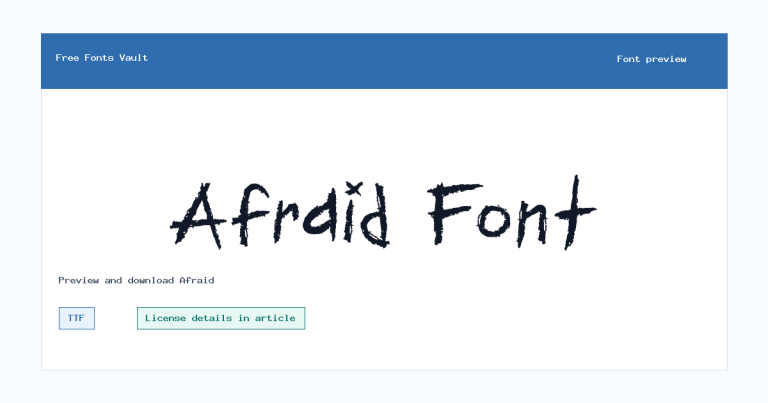 Afraid font preview